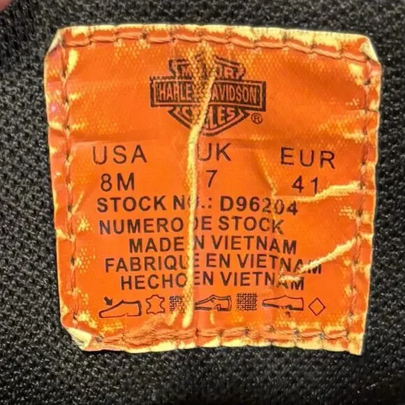 Harley Davidson D96204 6.5” Black Leather Combat Biker Boots Men’s 8 - Picture 5 of 8